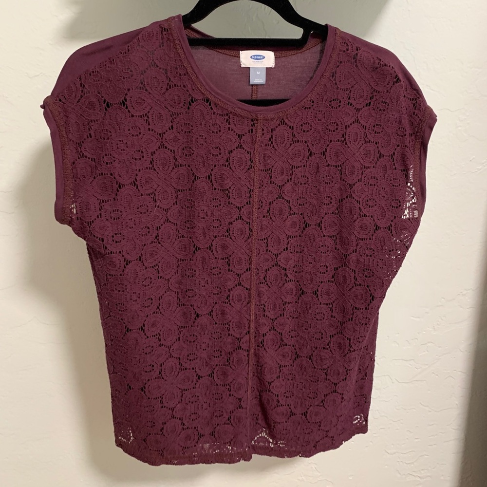 Old Navy lace panel front top